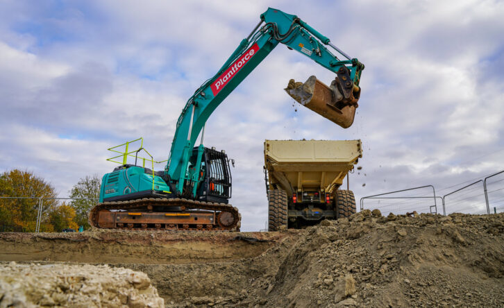 Plantforce Tracked Excavator Machinery Operating On Site