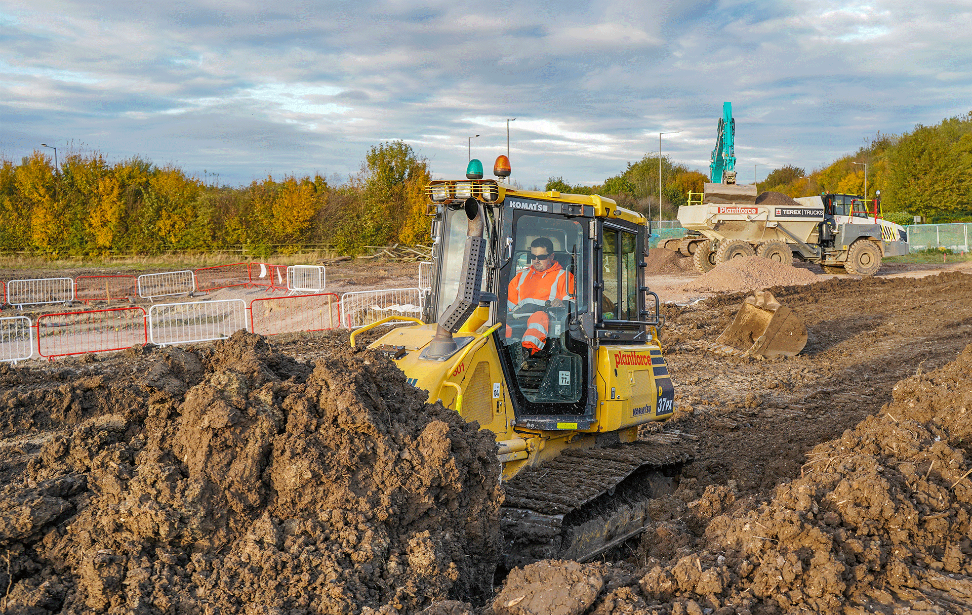 Komatsu-D37px Operating On Site